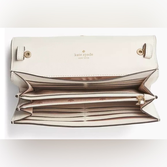 Kate Spade Wild Petal Embroidered Floral Crossbody Chain Wallet EUC - Picture 2 of 13